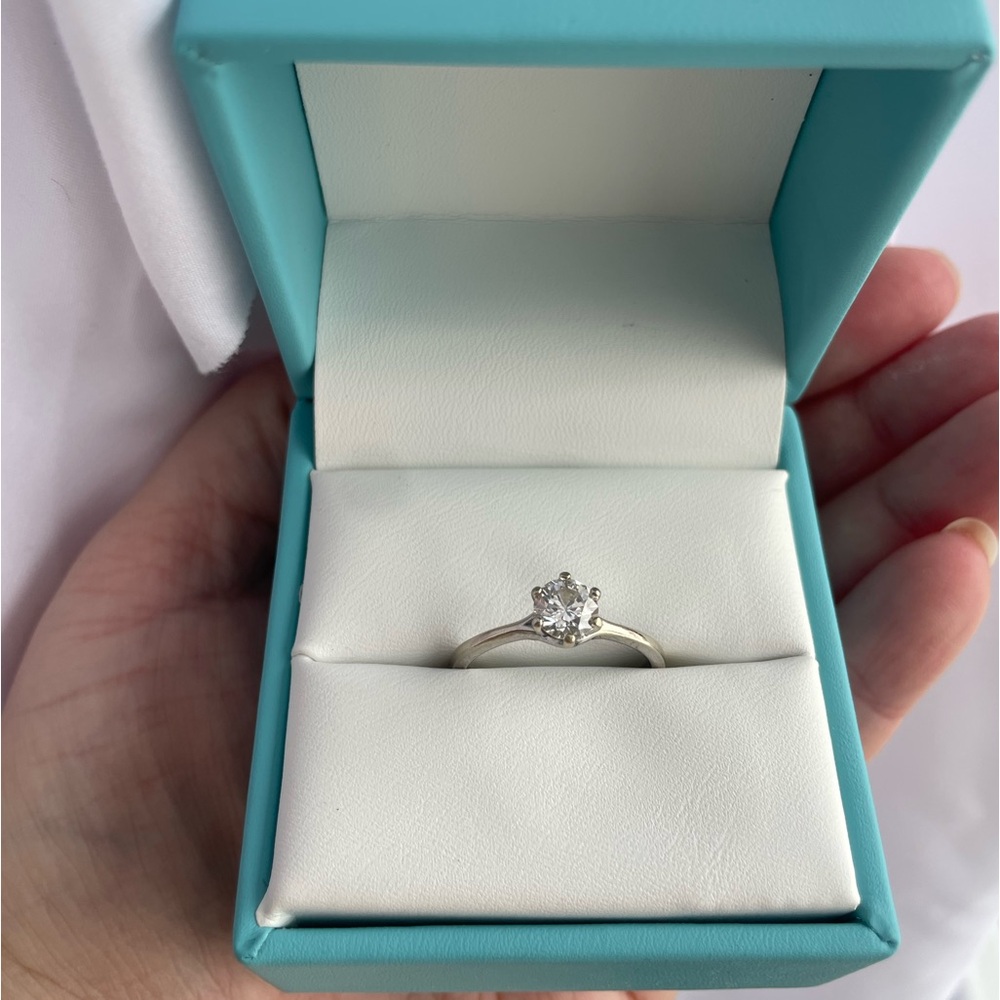 Real Natural Diamond 14K White Gold Engagement Ring VS2 G .80 Carat Size 9